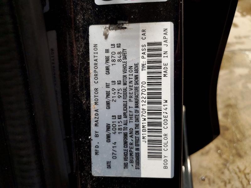 66524386 :رقم المزاد ، JM1BM1W70F1227070 vin ، 2015 Mazda 3 مزاد بيع