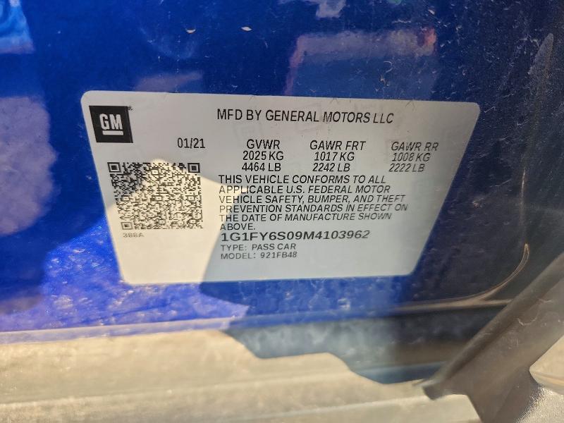 Aukcja sprzedaży 2021 Chevrolet Bolt Ev, vin: 1G1FY6S09M4103962, numer aukcji: 65717646