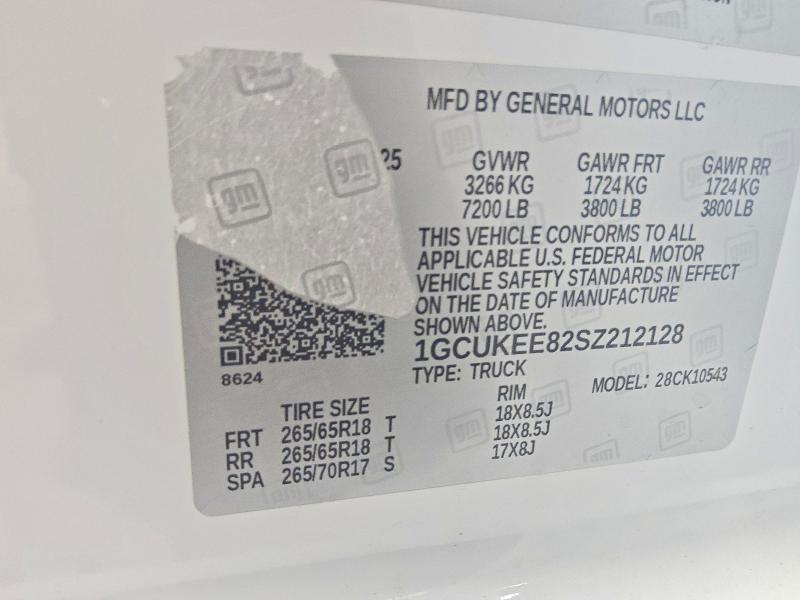63576186 :رقم المزاد ، 1GCUKEE82SZ212128 vin ، 2025 Chevrolet Silverado مزاد بيع