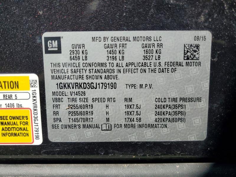 2016 Gmc Acadia მანქანა იყიდება აუქციონზე, vin: 1GKKVRKD3GJ179190, აუქციონის ნომერი: 65649326