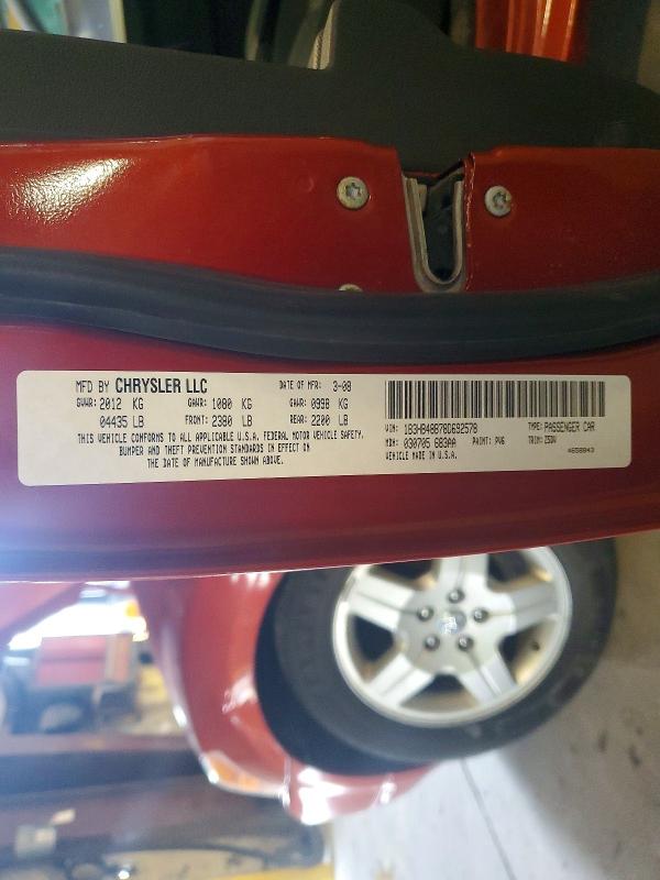 2008 Dodge Caliber მანქანა იყიდება აუქციონზე, vin: 1B3HB48B78D692578, აუქციონის ნომერი: 63913506