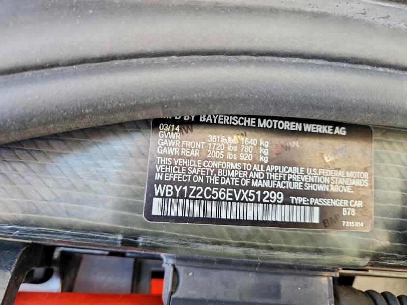 2014 Bmw I3 მანქანა იყიდება აუქციონზე, vin: WBY1Z2C56EVX51299, აუქციონის ნომერი: 64220276