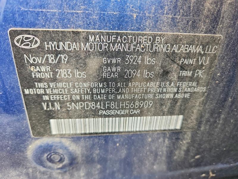 Продажа на аукционе авто 2020 Hyundai Elantra, vin: 5NPD84LF8LH568909, номер лота: 64660406