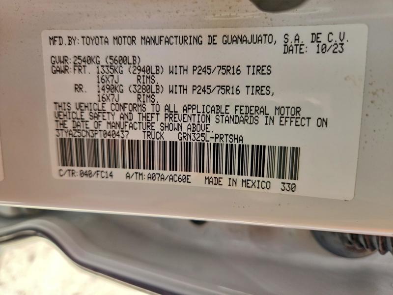 64096636 :رقم المزاد ، 3TYAZ5CN3PT040437 vin ، 2023 Toyota Tacoma مزاد بيع