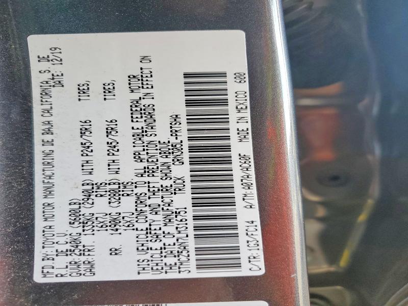 Aukcja sprzedaży 2020 Toyota Tacoma, vin: 3TMCZ5AN7LM316751, numer aukcji: 66572656