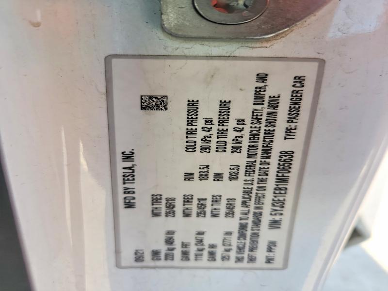 Aukcja sprzedaży 2021 Tesla Model 3, vin: 5YJ3E1EB1MF065638, numer aukcji: 64037876