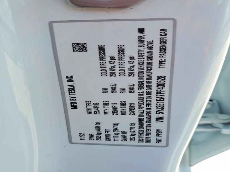 Aukcja sprzedaży 2023 Tesla Model 3, vin: 5YJ3E1EA7PF430528, numer aukcji: 64286346