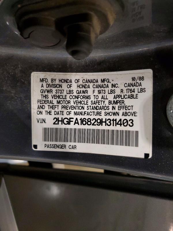 Продаж на аукціоні авто 2009 Honda Civic, vin: 2HGFA16829H311403, номер лоту: 64091156