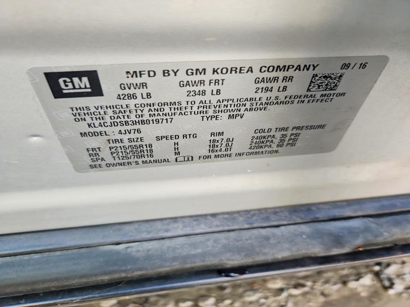 Продаж на аукціоні авто 2017 Buick Encore, vin: KL4CJDSB3HB019717, номер лоту: 65718886