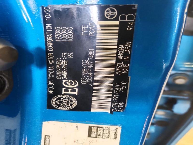 Aukcja sprzedaży 2021 Toyota Prius Prime, vin: JTDKAMFP7M3174881, numer aukcji: 65642076