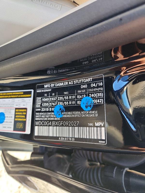 Aukcja sprzedaży 2016 Mercedes-benz Glc, vin: WDC0G4JBXGF092027, numer aukcji: 63410906