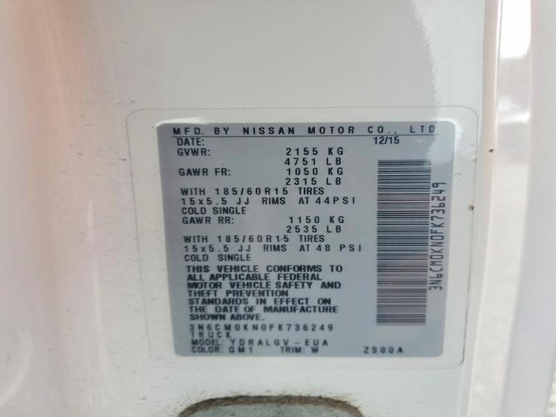 66858256 :رقم المزاد ، 3N6CM0KN0FK736249 vin ، 2015 Nissan Nv200 مزاد بيع