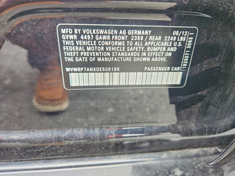63855236 :رقم المزاد ، WVWRP7ANXDE509186 vin ، 2013 Volkswagen Cc مزاد بيع