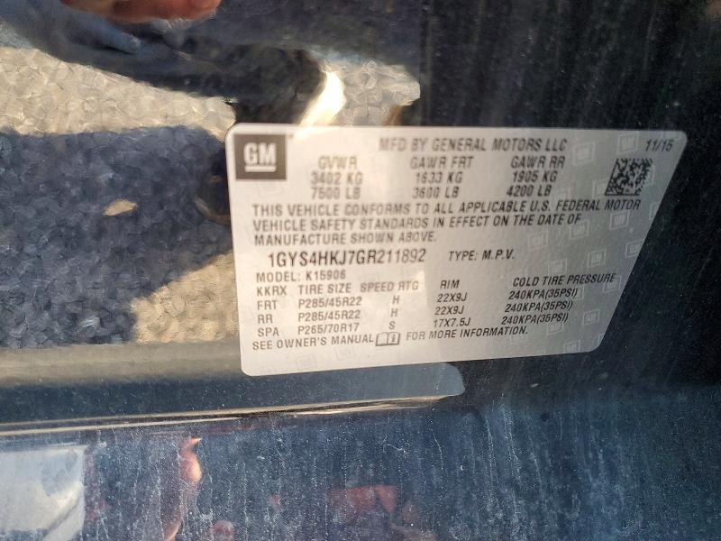 Aukcja sprzedaży 2016 Cadillac Escalade, vin: 1GYS4HKJ7GR211892, numer aukcji: 64014136
