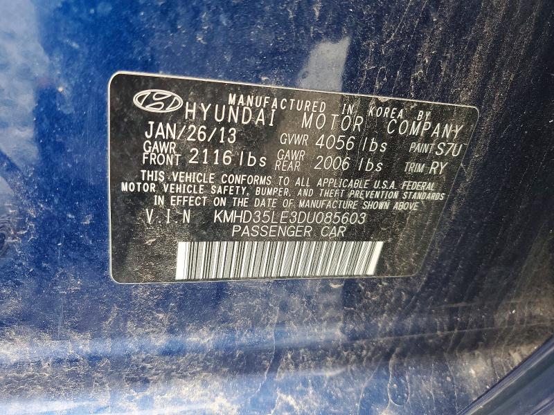 Продаж на аукціоні авто 2013 Hyundai Elantra Gt, vin: KMHD35LE3DU085603, номер лоту: 66693586