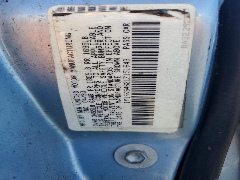 Продажа на аукционе авто 1990 Geo Prizm, vin: 1Y1SK5462LZ151643, номер лота: 66393736