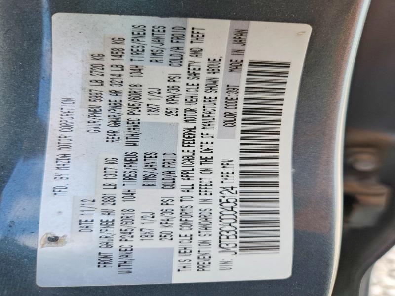 64061186 :رقم المزاد ، JM3TB3CA0D0405124 vin ، 2013 Mazda Cx-9 مزاد بيع