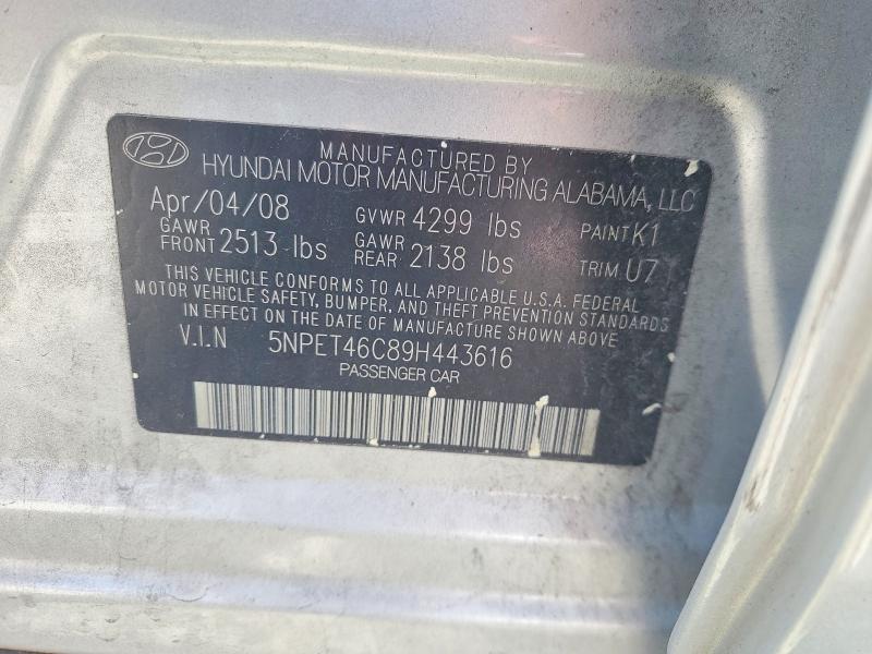 Aukcja sprzedaży 2009 Hyundai Sonata, vin: 5NPET46C89H443616, numer aukcji: 67240526