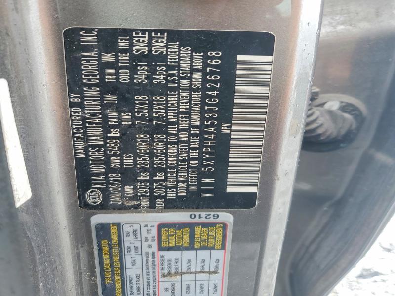 Продаж на аукціоні авто 2018 Kia Sorento, vin: 5XYPH4A53JG426768, номер лоту: 63697866