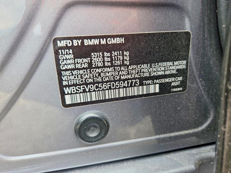 2015 Bmw M5 მანქანა იყიდება აუქციონზე, vin: WBSFV9C56FD594773, აუქციონის ნომერი: 66225226