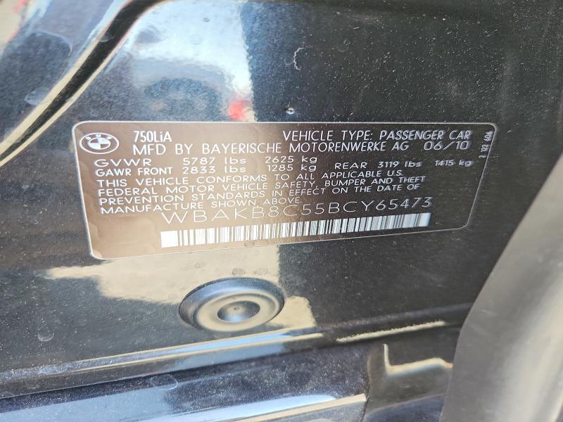 Aukcja sprzedaży 2011 Bmw 750, vin: WBAKB8C55BCY65473, numer aukcji: 63518656