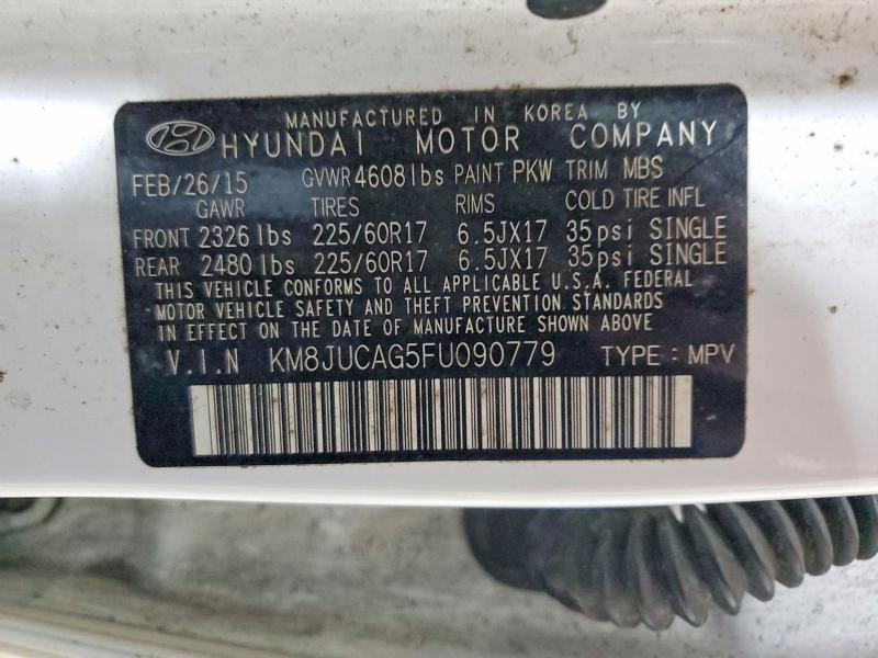 65264176 :رقم المزاد ، KM8JUCAG5FU090779 vin ، 2015 Hyundai Tucson مزاد بيع
