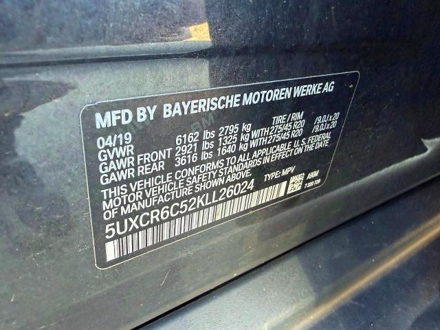 Продаж на аукціоні авто 2019 Bmw X5, vin: 5UXCR6C52KLL26024, номер лоту: 63821766