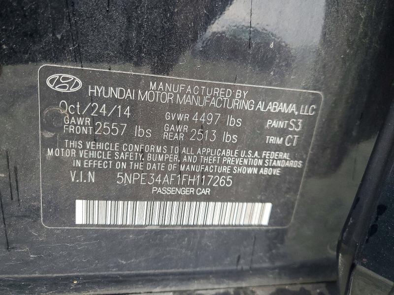 2015 Hyundai Sonata მანქანა იყიდება აუქციონზე, vin: 5NPE34AF1FH117265, აუქციონის ნომერი: 65371446