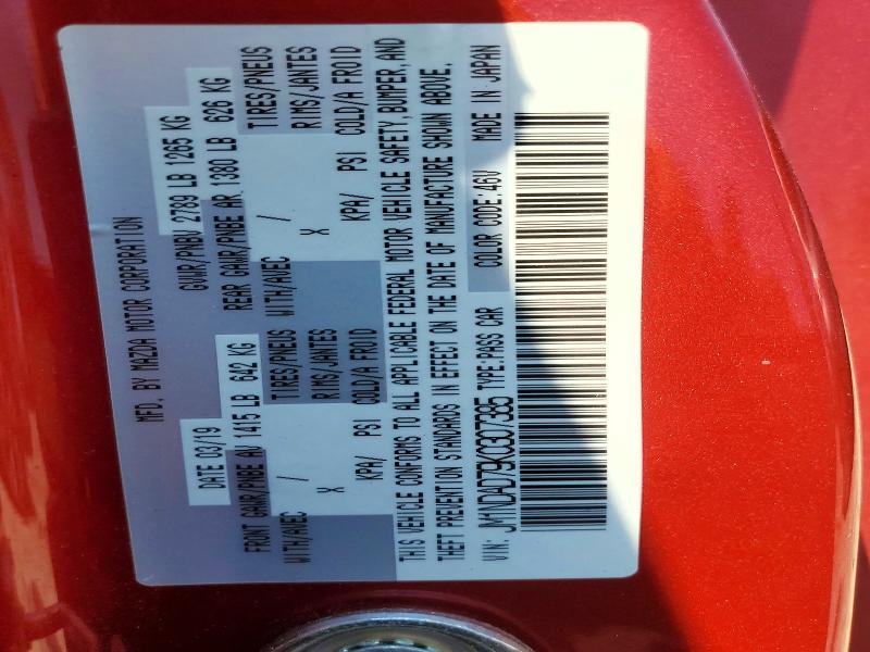 Aukcja sprzedaży 2019 Mazda Mx-5 Miata, vin: JM1NDAD79K0307385, numer aukcji: 64269816