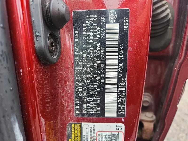 Продаж на аукціоні авто 2006 Toyota Camry, vin: 4T1BE30K26U107657, номер лоту: 63724296