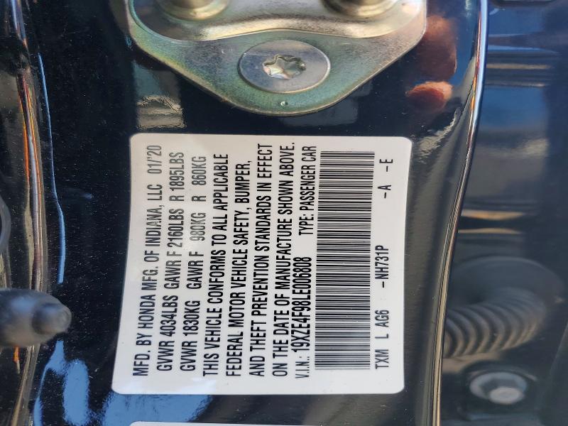 Продаж на аукціоні авто 2020 Honda Insight, vin: 19XZE4F98LE006808, номер лоту: 64145386