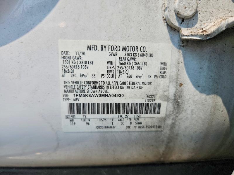 Продажа на аукционе авто 2021 Ford Explorer, vin: 1FM5K8AW0MNA04930, номер лота: 63132606