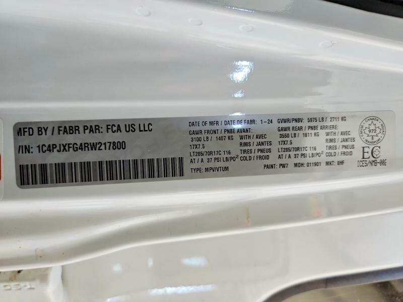 Aukcja sprzedaży 2024 Jeep Wrangler, vin: 1C4PJXFG4RW217800, numer aukcji: 66927876