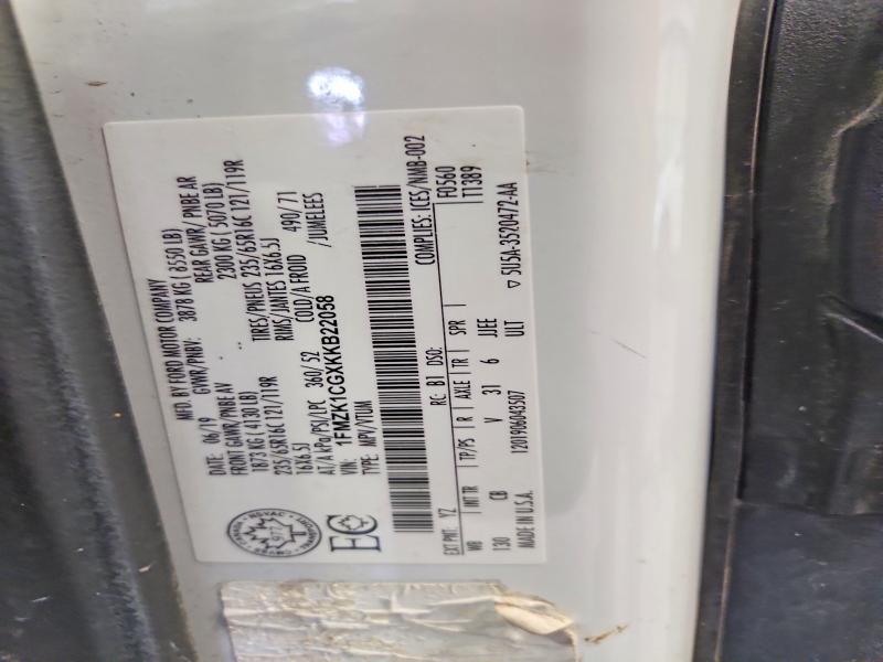 64904856 :رقم المزاد ، 1FMZK1CGXKKB22058 vin ، 2019 Ford Transit مزاد بيع