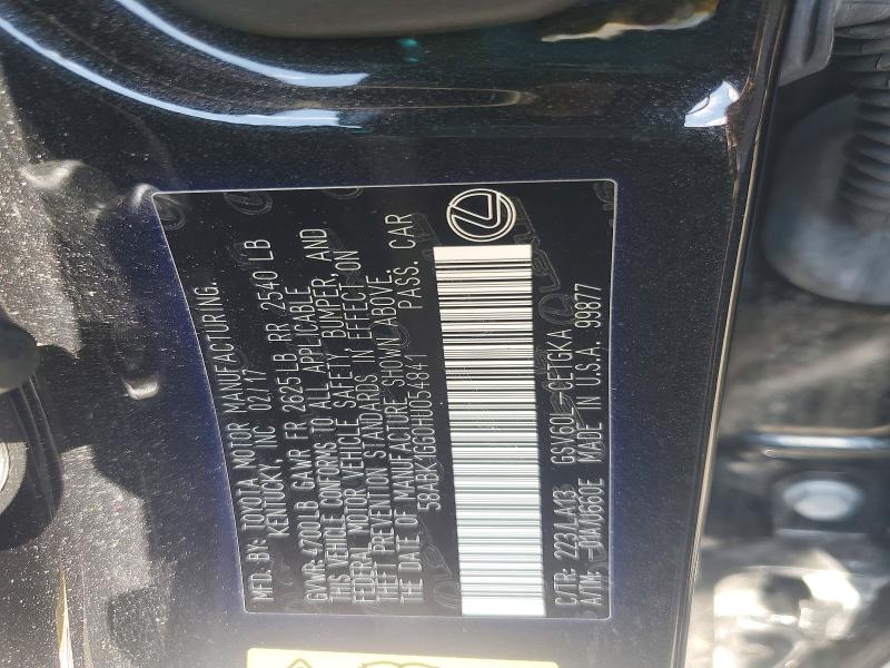 Продажа на аукционе авто 2017 Lexus Es, vin: 58ABK1GG0HU054841, номер лота: 65787886