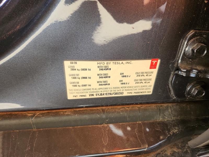 Aukcja sprzedaży 2020 Tesla Model S, vin: 5YJSA1E29LF385263, numer aukcji: 66234876