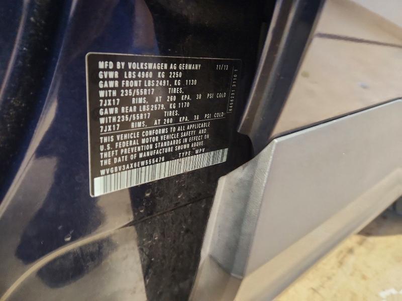 64015986 :رقم المزاد ، WVGBV3AX6EW555476 vin ، 2014 Volkswagen Tiguan مزاد بيع