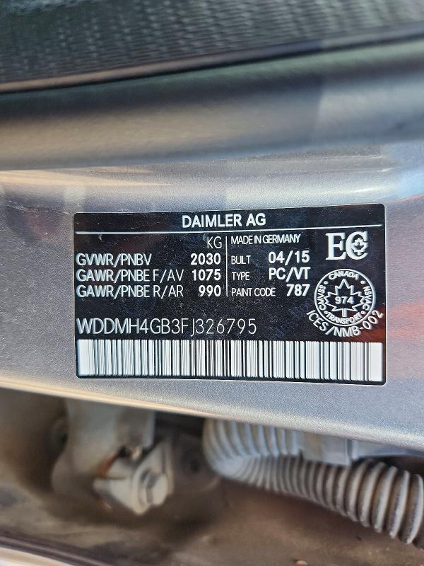 Aukcja sprzedaży 2015 Mercedes-benz B, vin: WDDMH4GB3FJ326795, numer aukcji: 65468186