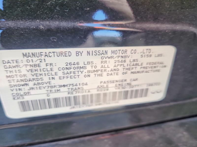 2021 Infiniti Q50 მანქანა იყიდება აუქციონზე, vin: JN1EV7BR3MM754104, აუქციონის ნომერი: 65600526
