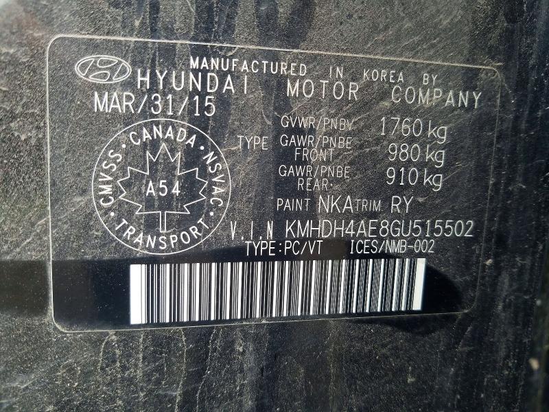 66038976 :رقم المزاد ، KMHDH4AE8GU515502 vin ، 2016 Hyundai Elantra مزاد بيع