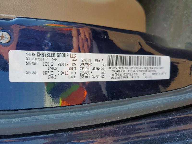 Auction sale of the 2014 Dodge Grand Caravan, vin: 2C4RDGBG2ER374914, lot number: 64454766