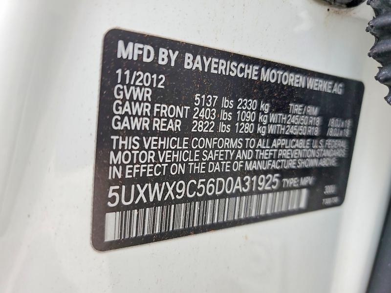 65019466 :رقم المزاد ، 5UXWX9C56D0A31925 vin ، 2013 Bmw X3 مزاد بيع