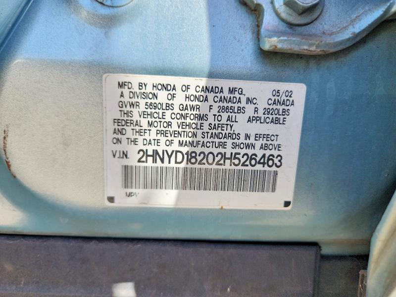 2002 Acura Mdx მანქანა იყიდება აუქციონზე, vin: 2HNYD18202H526463, აუქციონის ნომერი: 66382466