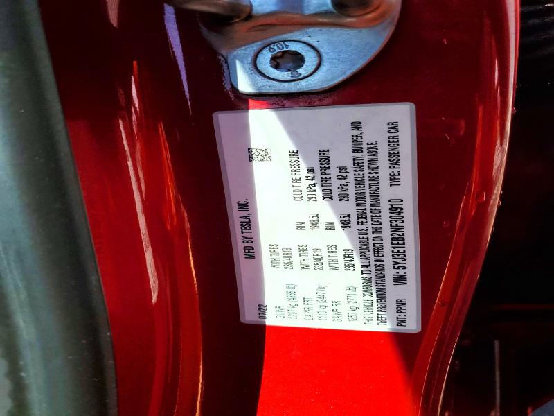 Aukcja sprzedaży 2022 Tesla Model 3, vin: 5YJ3E1EB2NF304910, numer aukcji: 64252146