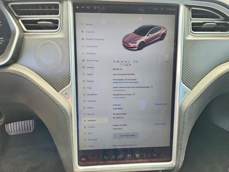 2018 Tesla Model S მანქანა იყიდება აუქციონზე, vin: 5YJSA1E29JF247459, აუქციონის ნომერი: 66997866