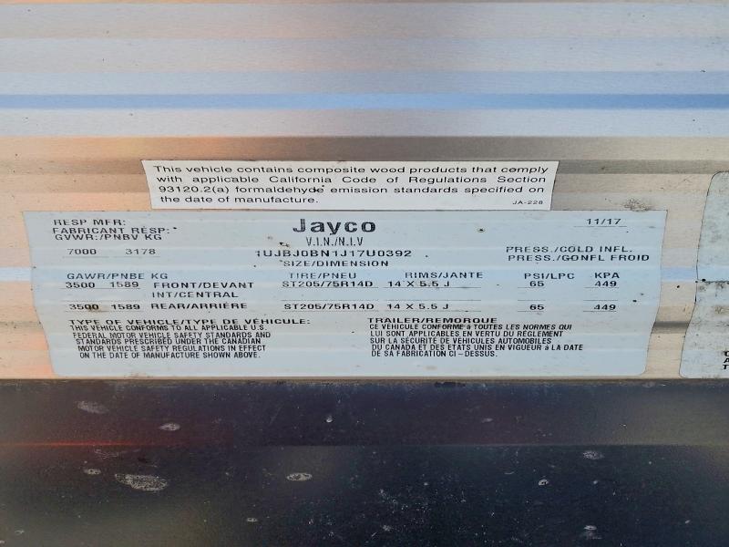 Продаж на аукціоні авто 2018 Jayco Jay Flight Slx, vin: 1UJBJ0BN1J17U0392, номер лоту: 66577466
