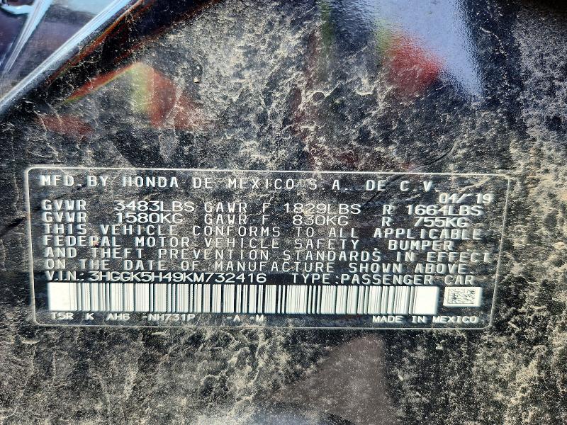 64785176 :رقم المزاد ، 3HGGK5H49KM732416 vin ، 2019 Honda Fit مزاد بيع