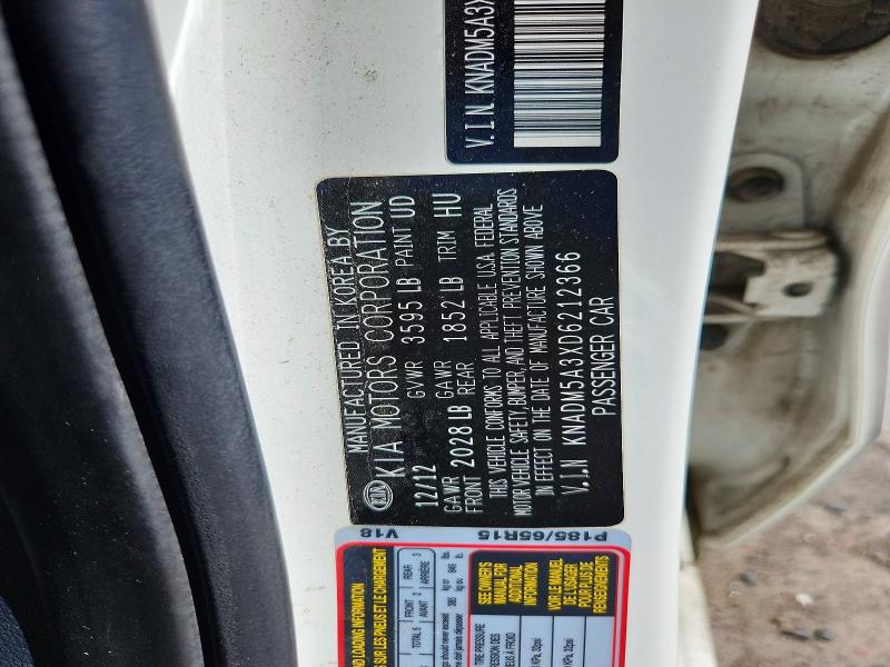 Aukcja sprzedaży 2013 Kia Rio, vin: KNADM5A3XD6212366, numer aukcji: 65057916