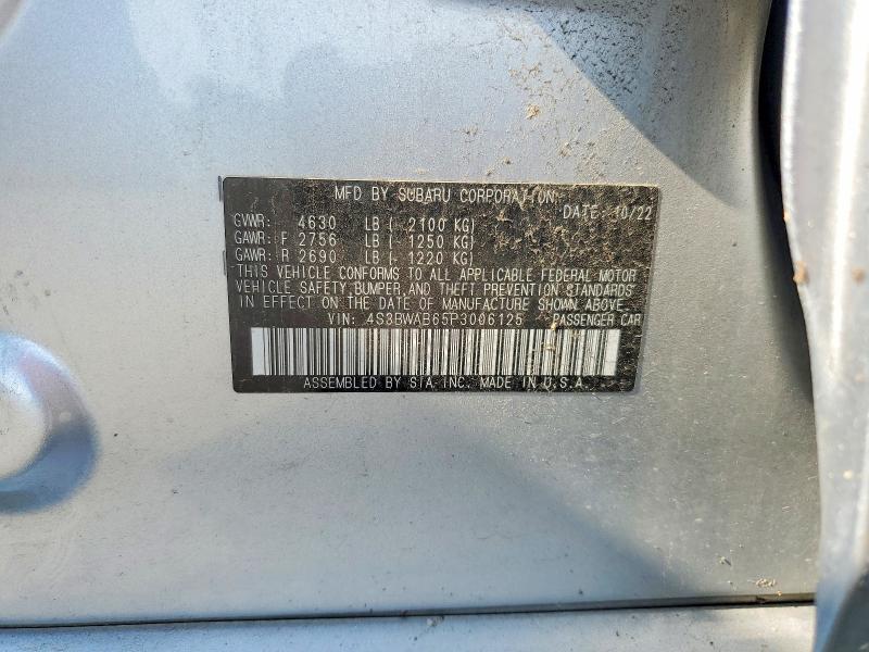 65351066 :رقم المزاد ، 4S3BWAB65P3006125 vin ، 2023 Subaru Legacy مزاد بيع