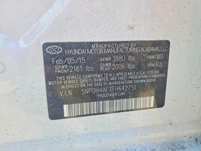 66033006 :رقم المزاد ، 5NPDH4AEXFH642751 vin ، 2015 Hyundai Elantra مزاد بيع